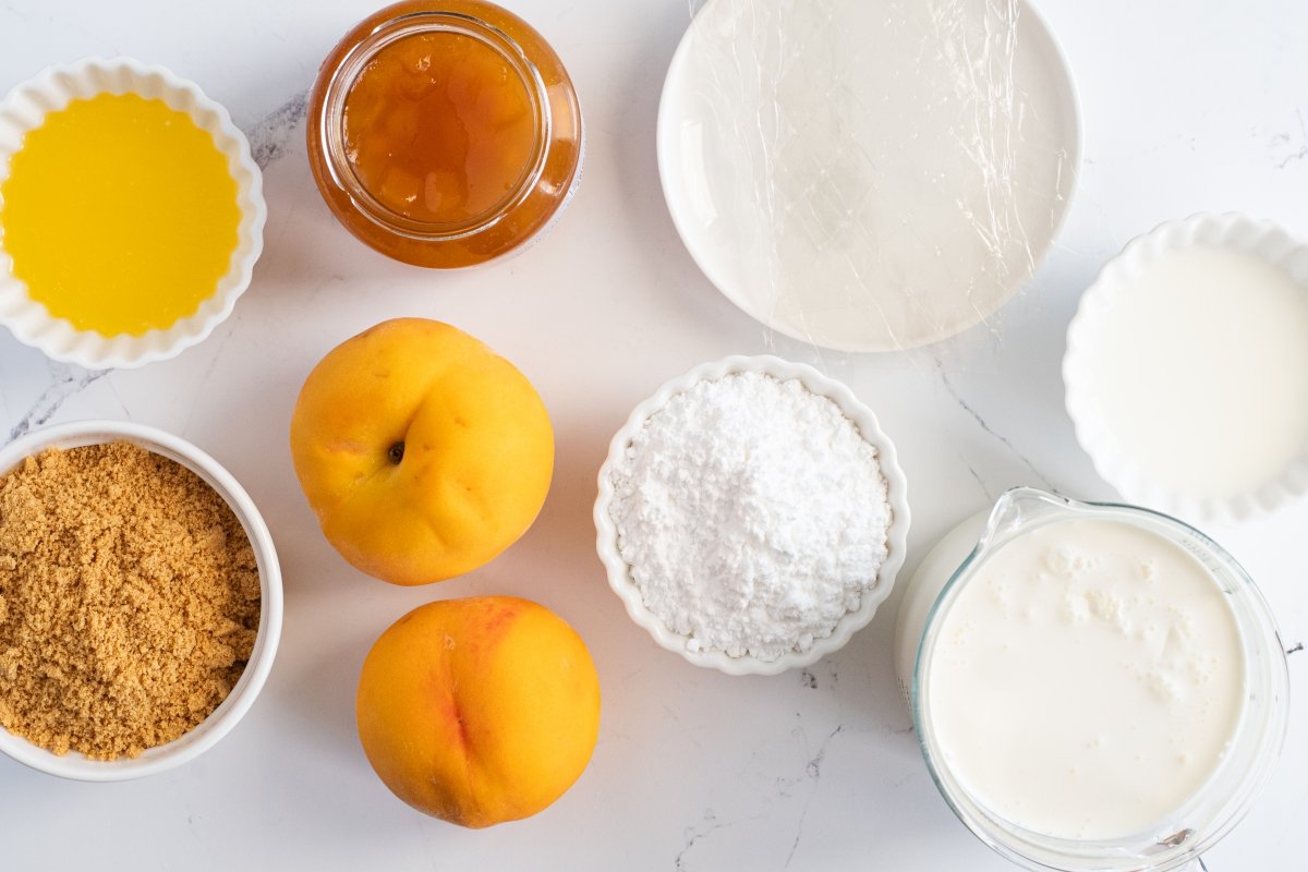 Ingredientes de la tarta de melocotón
