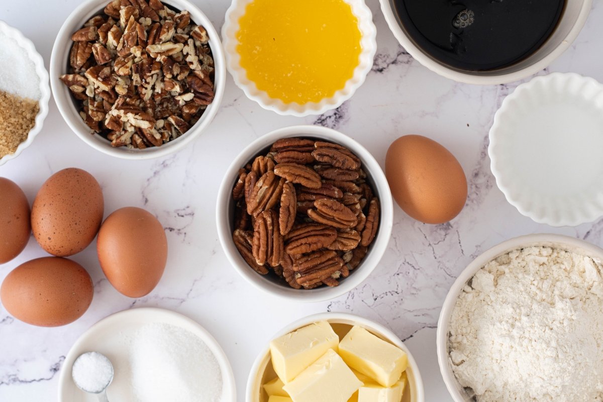 Ingredientes de la tarta de nueces pecanas