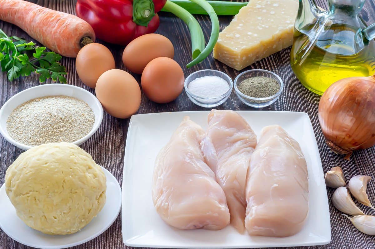 Ingredientes de la tarta de pollo