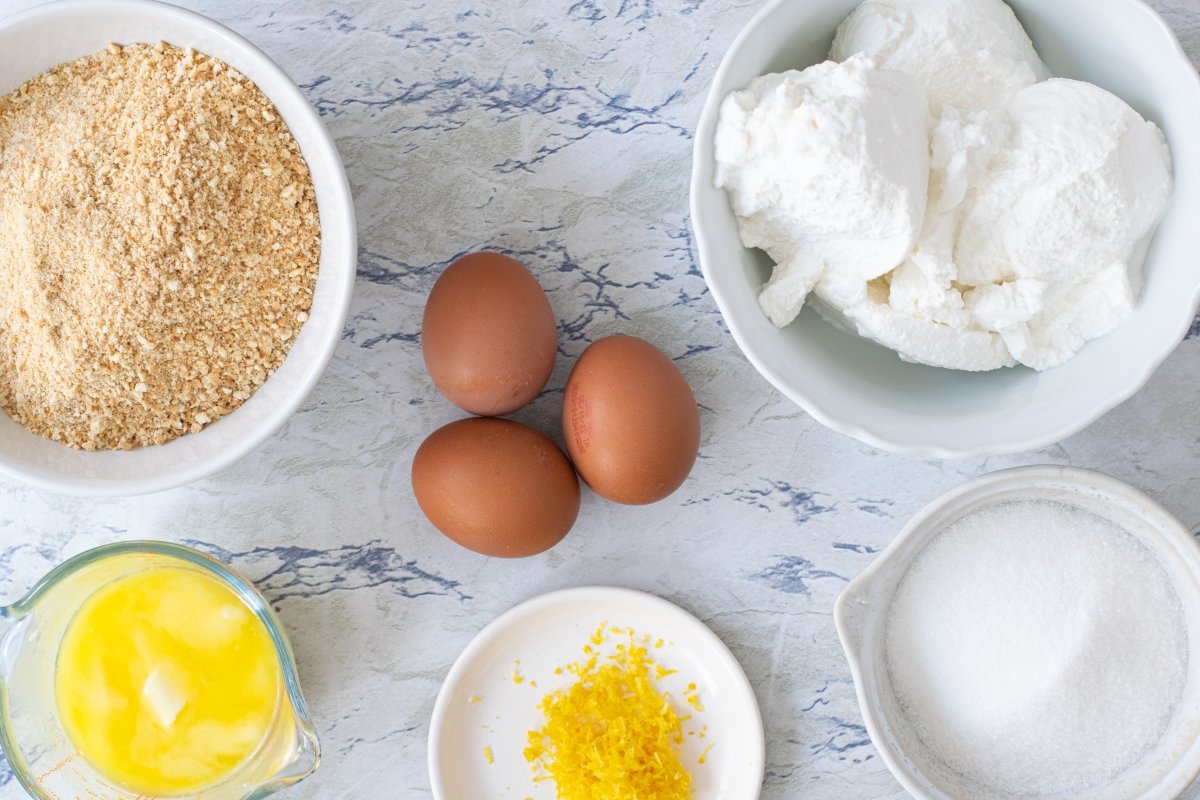 Ingredientes de la tarta de ricota