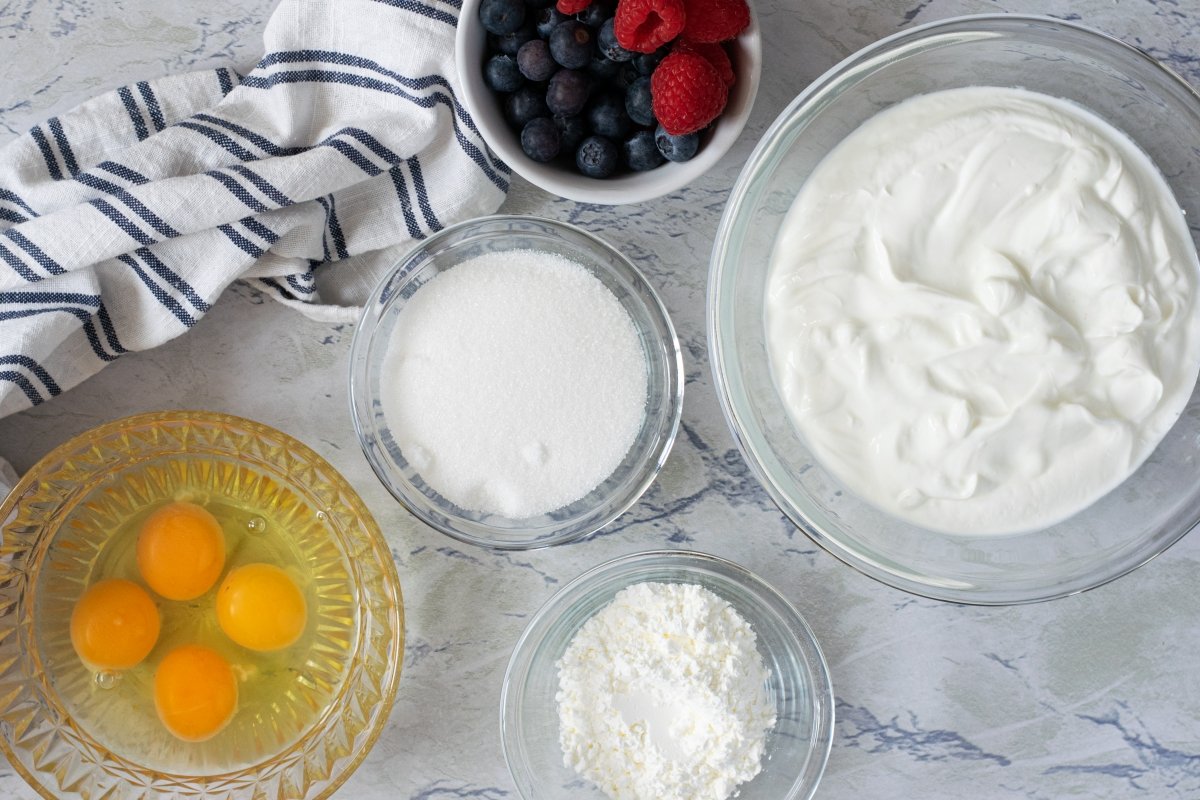 Ingredientes de la tarta de yogur griego