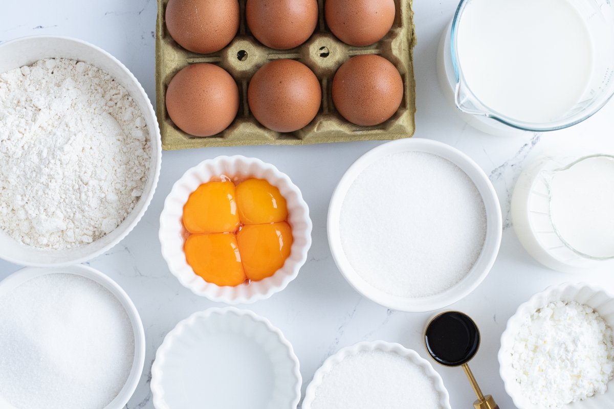 Ingredientes de la tarta mimosa