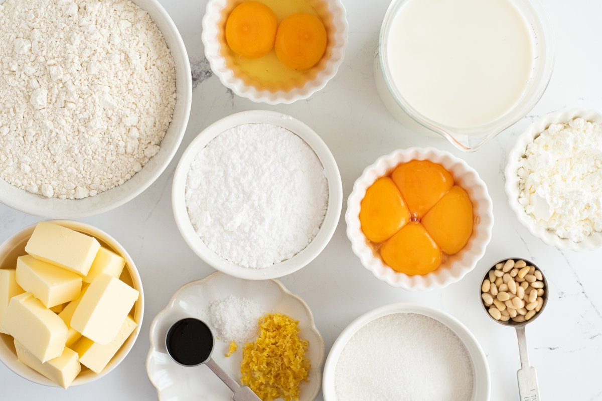 Ingredientes de la torta della nonna