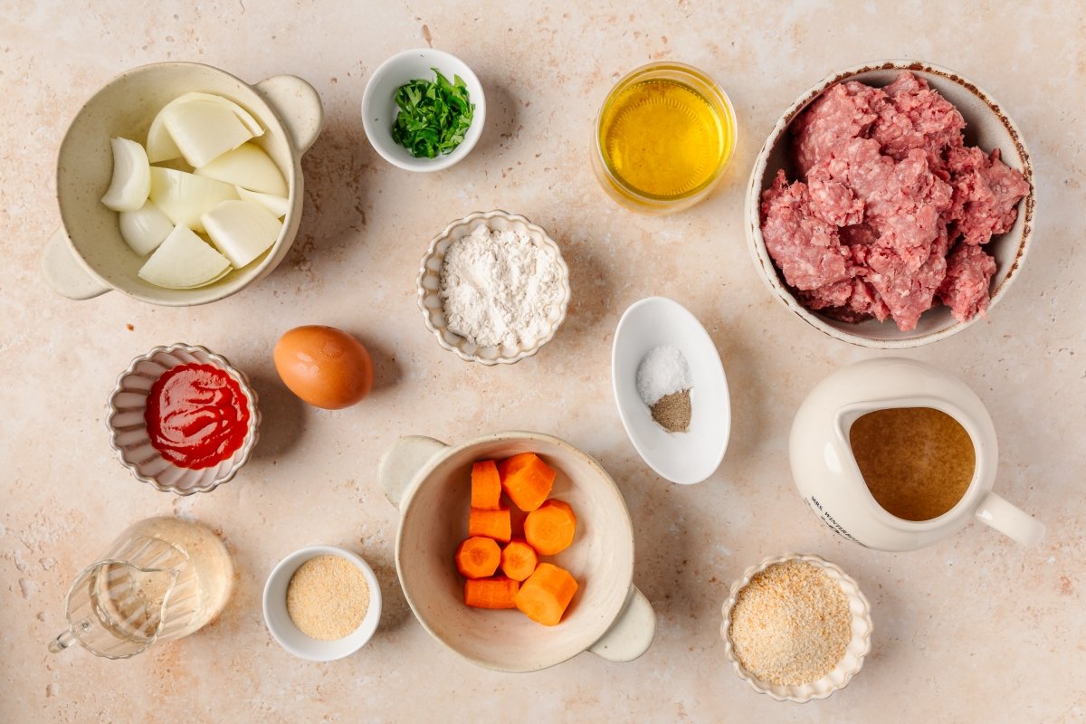 Ingredientes de las albóndigas en salsa en Thermomix