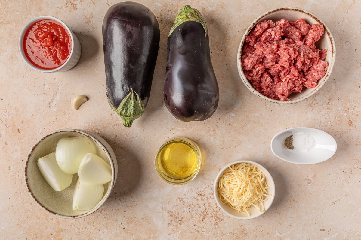 Ingredientes de las berenjenas rellenas en Thermomix