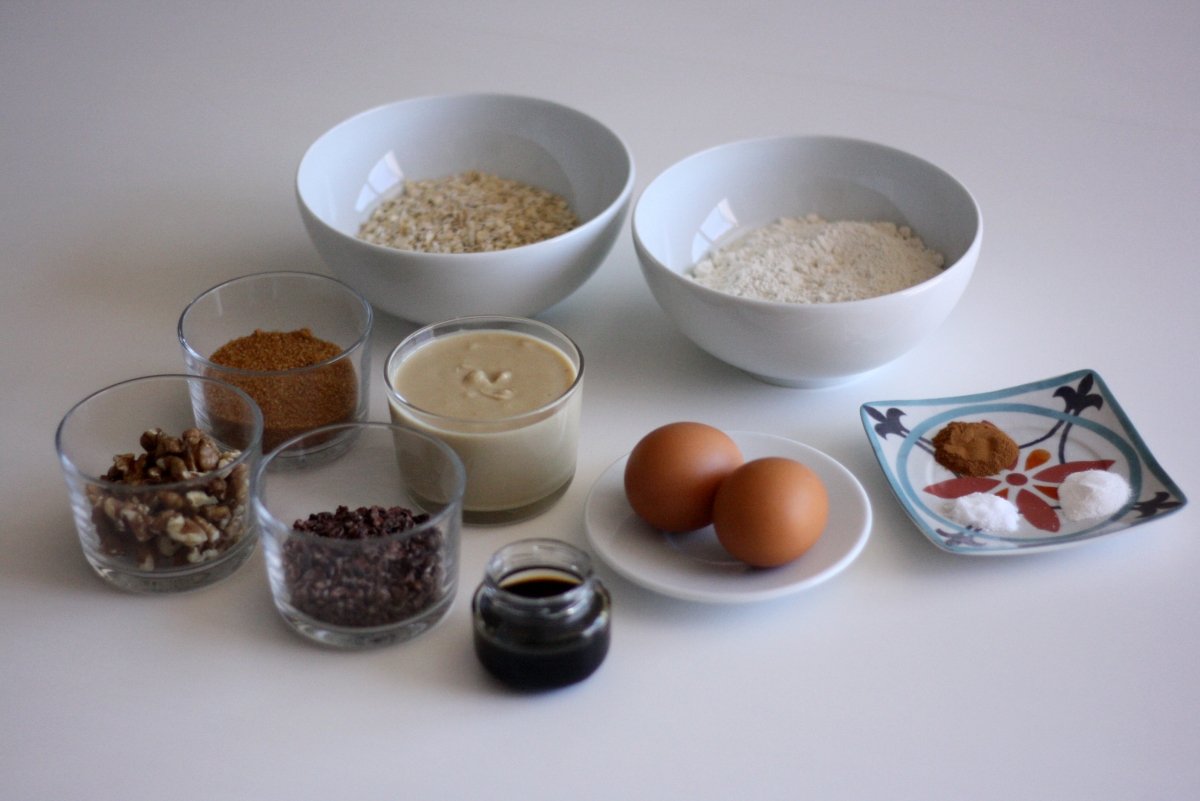 Ingredientes de las cookies de chocolate