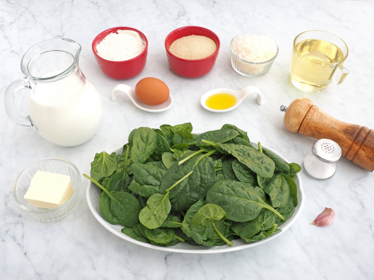 Ingredientes de las croquetas de espinacas