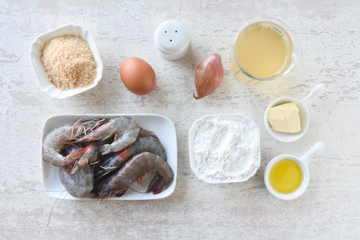 Ingredientes de las croquetas de gambas