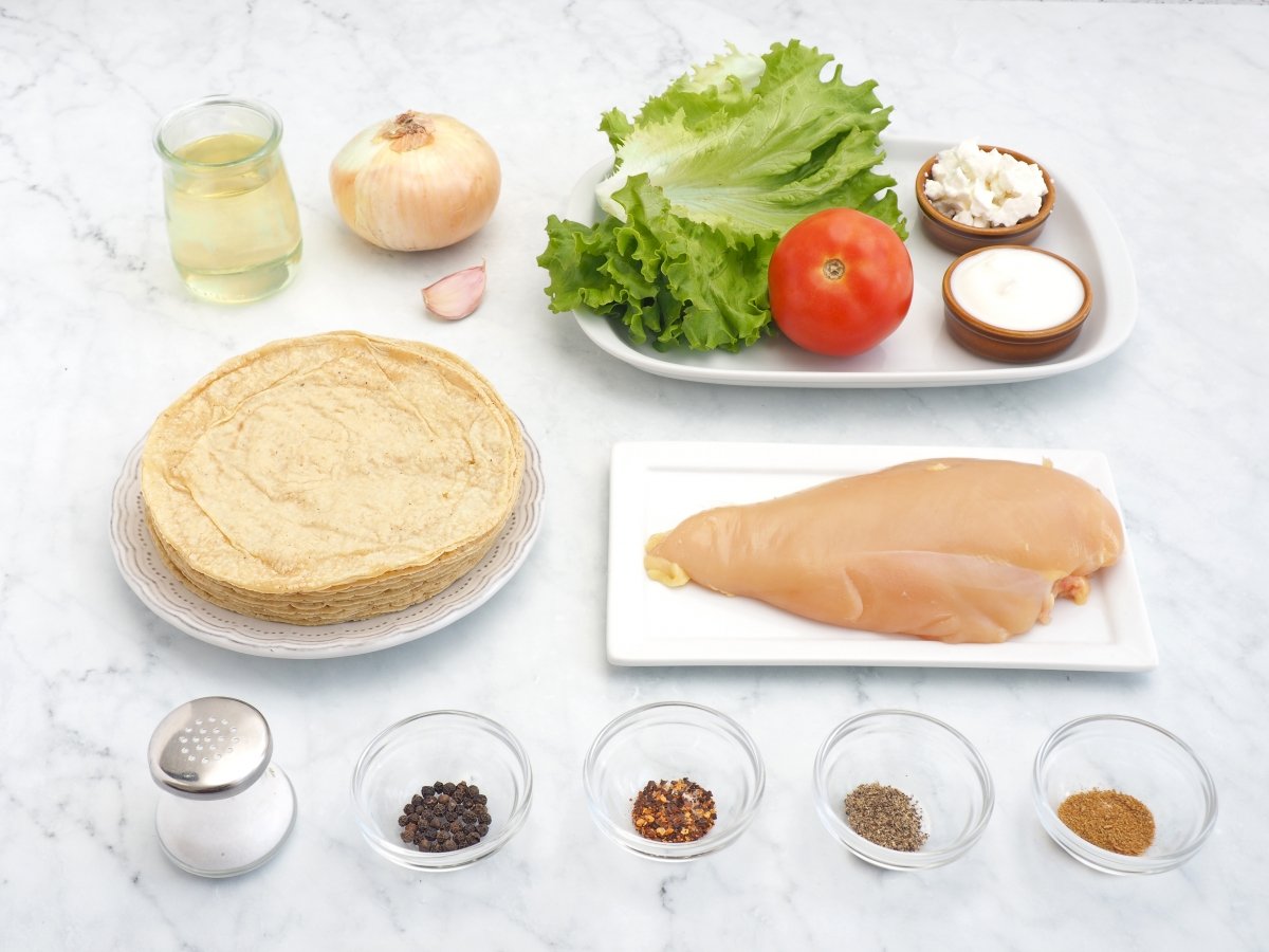 Ingredientes de las flautas de pollo