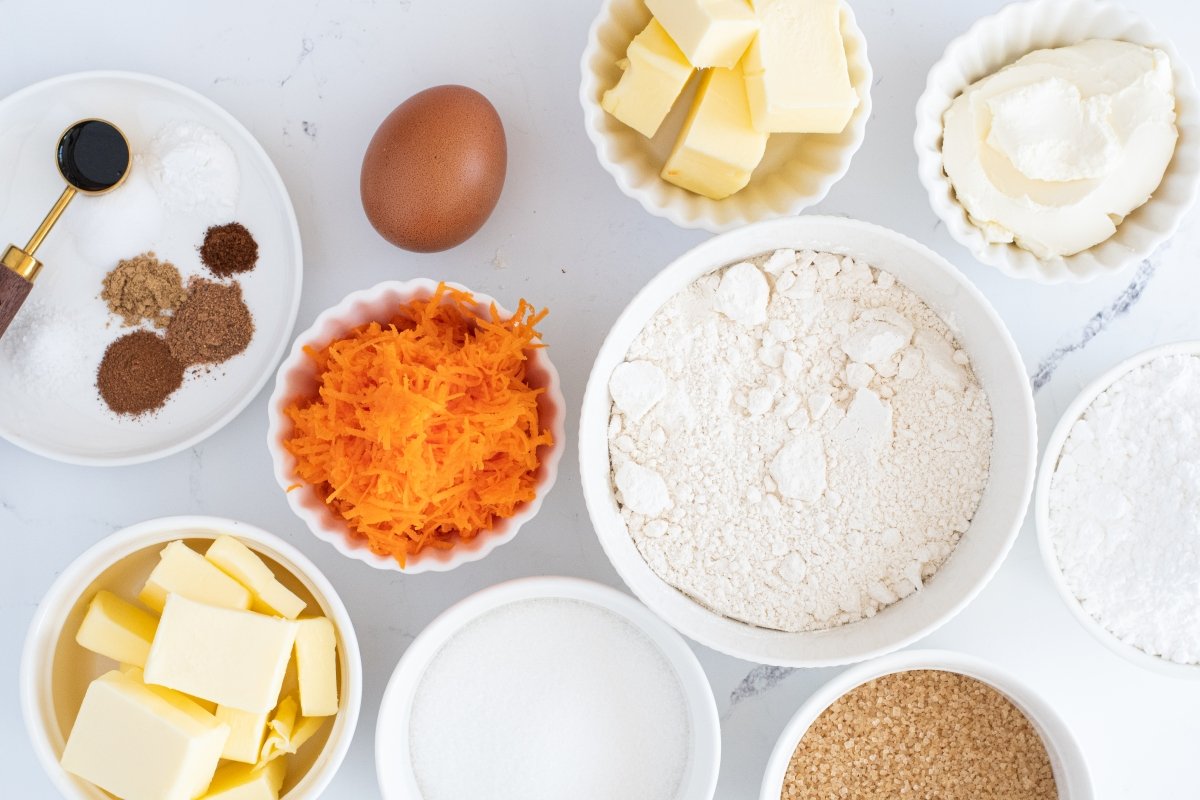Ingredientes de las galletas de zanahoria