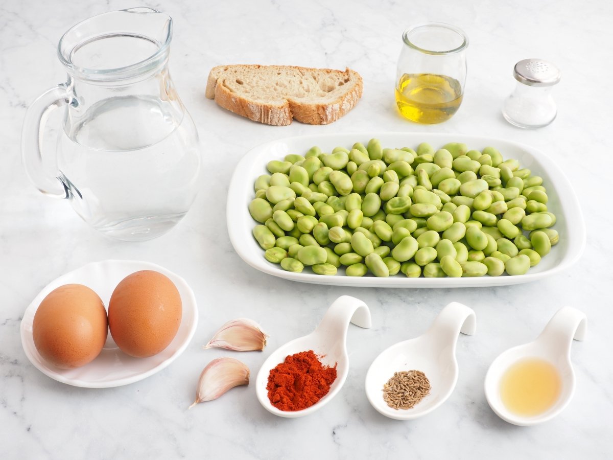 Ingredientes de las habas esparragadas