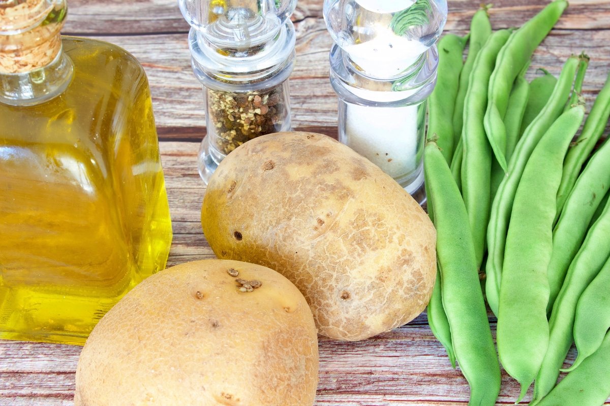 Ingredientes de las judías verdes con patatas