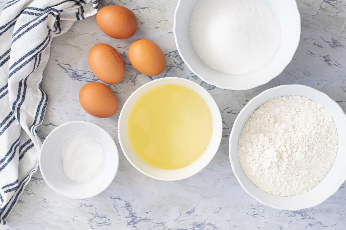 Ingredientes de las magdalenas sin leche *