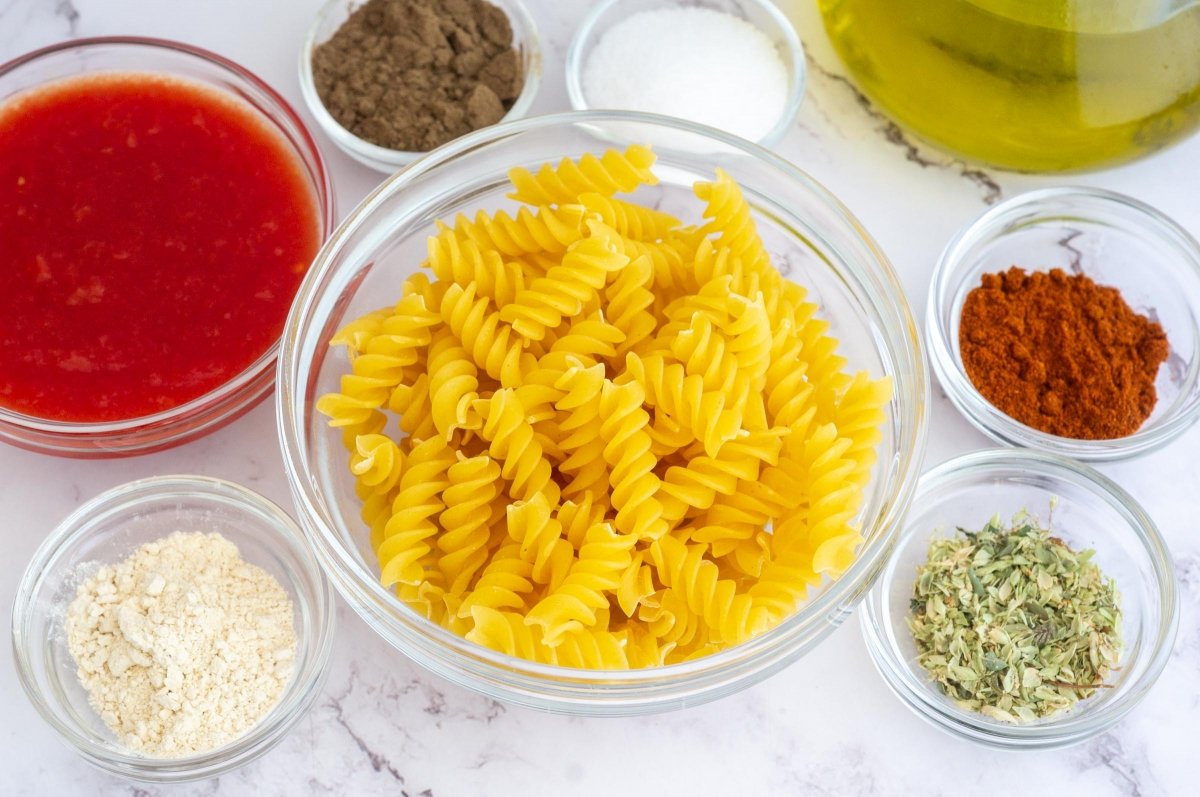 Ingredientes de las pasta chips