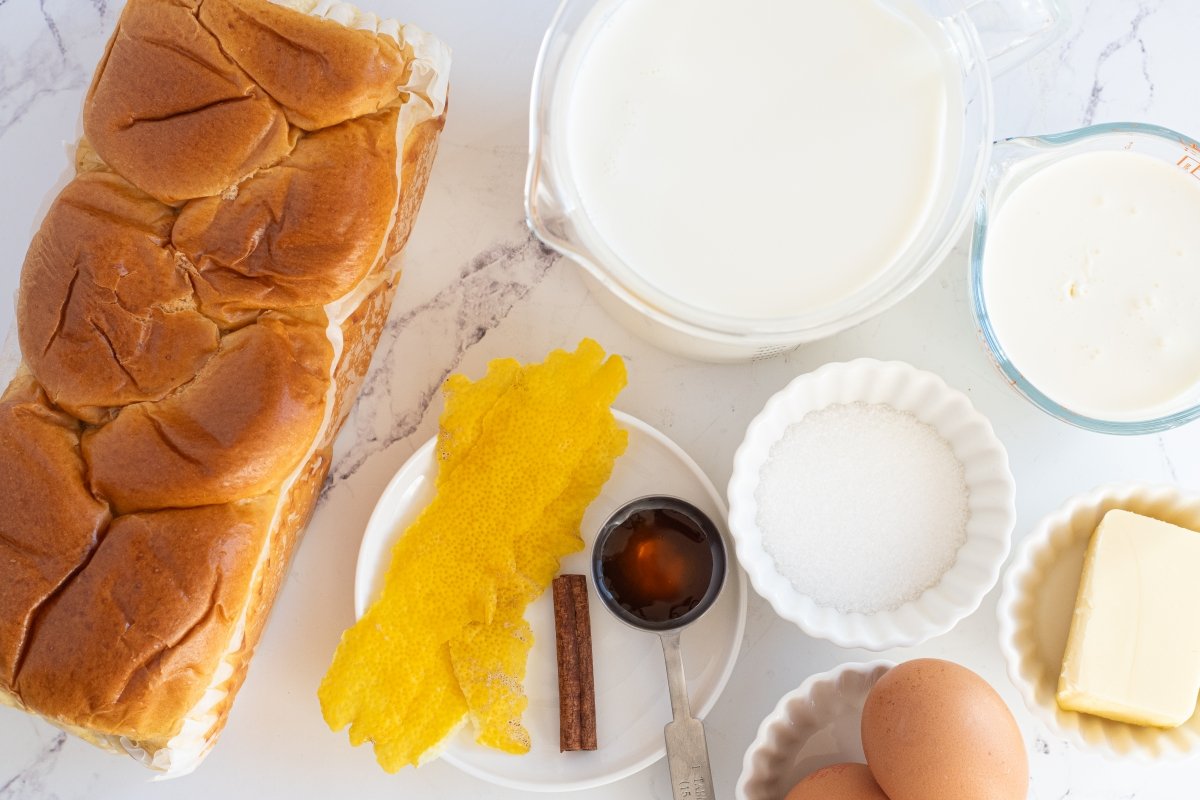 Ingredientes de las torrijas caramelizadas