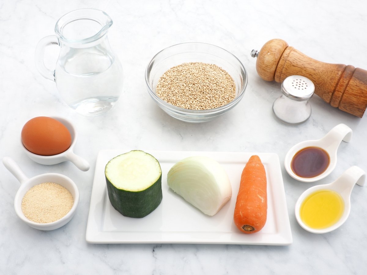 Ingredientes de las tortitas de quinoa