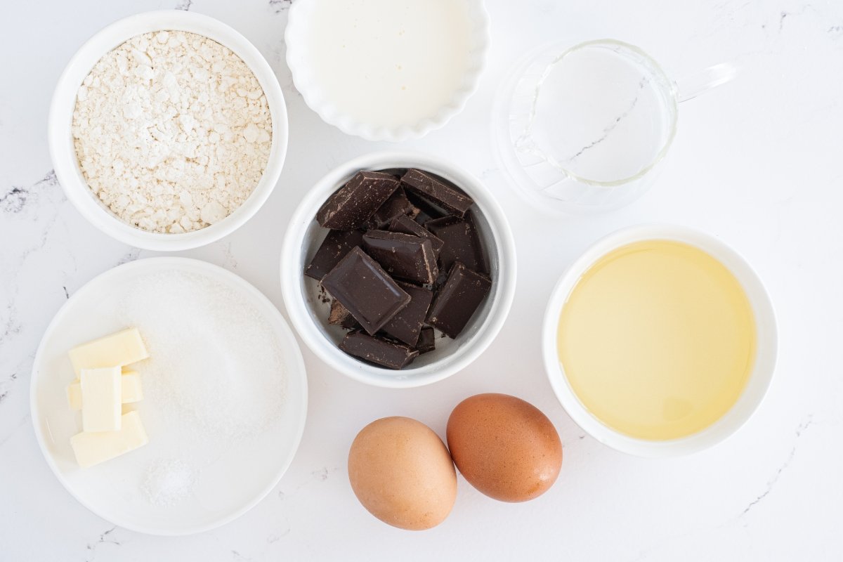 Ingredientes de los buñuelos de chocolate