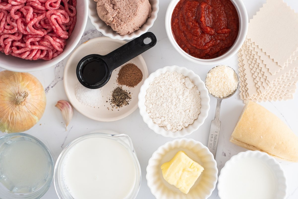 Ingredientes de los canelones rossini