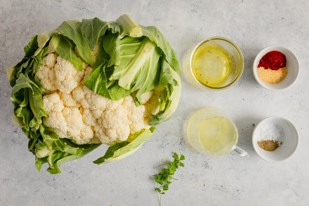 Ingredientes de los filetes de coliflor