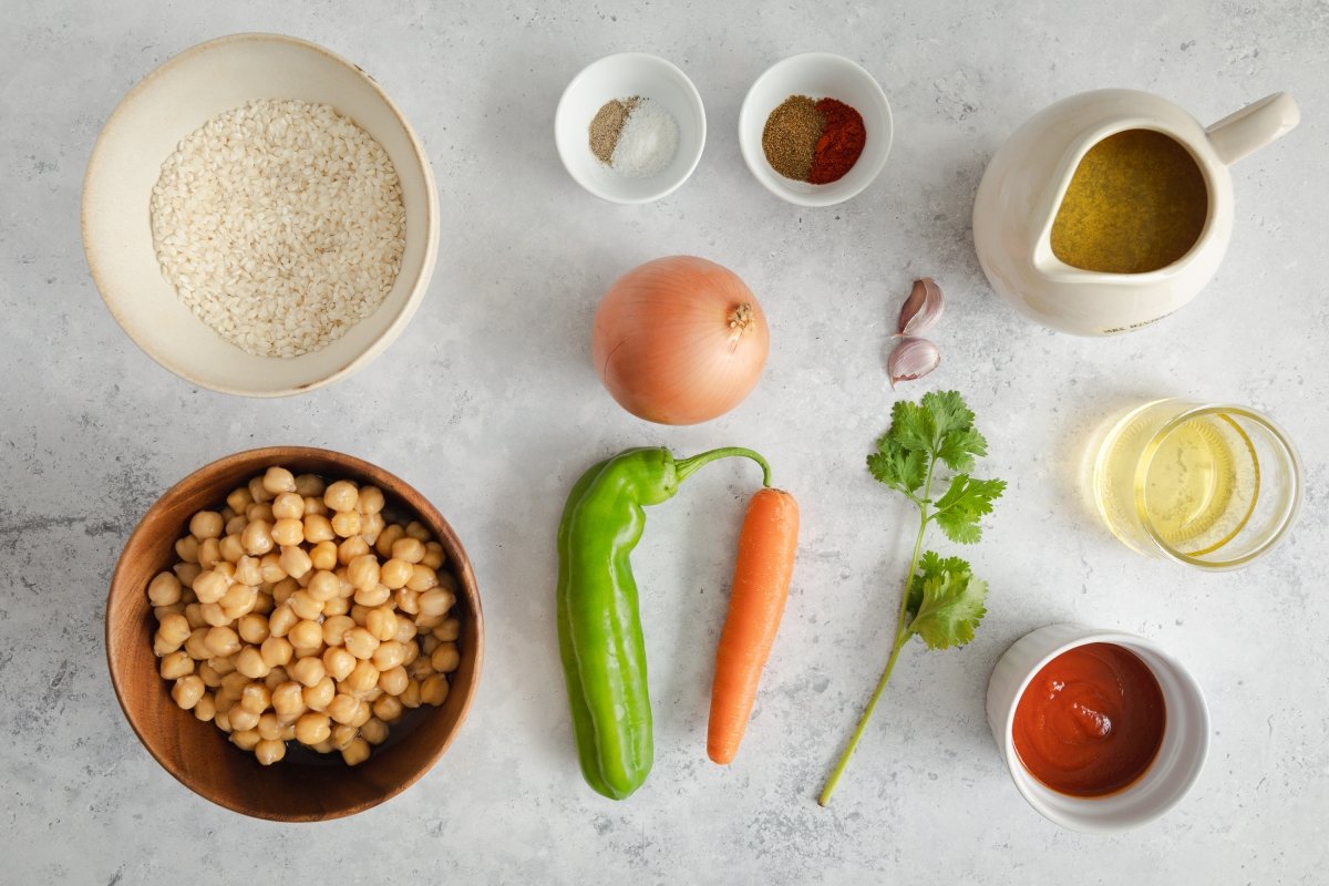 Ingredientes de los garbanzos con arroz actualizada