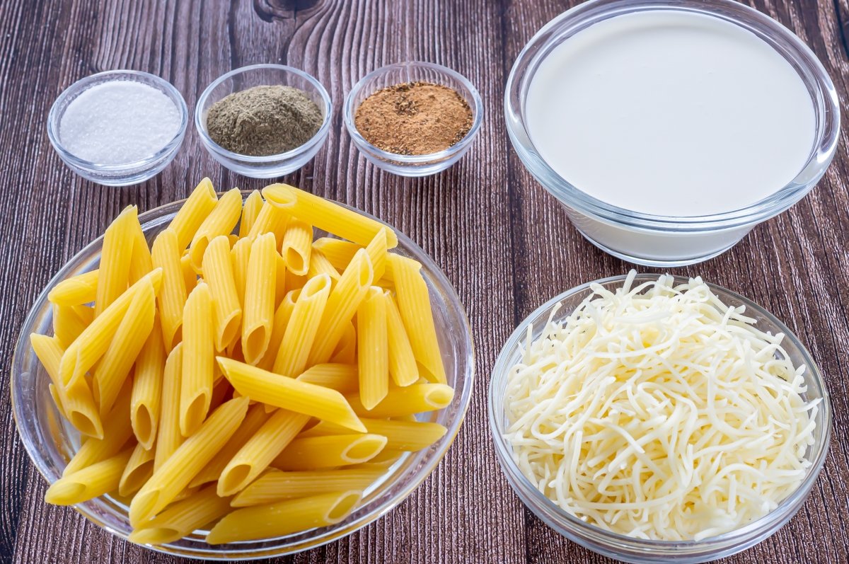 Ingredientes de los macarrones con queso