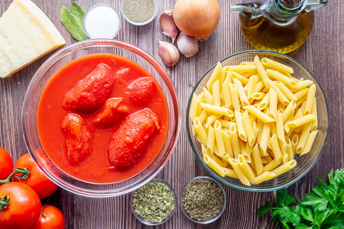 Macarrones con tomate casero 1 Ingredientes de los macarrones con tomate casero *
