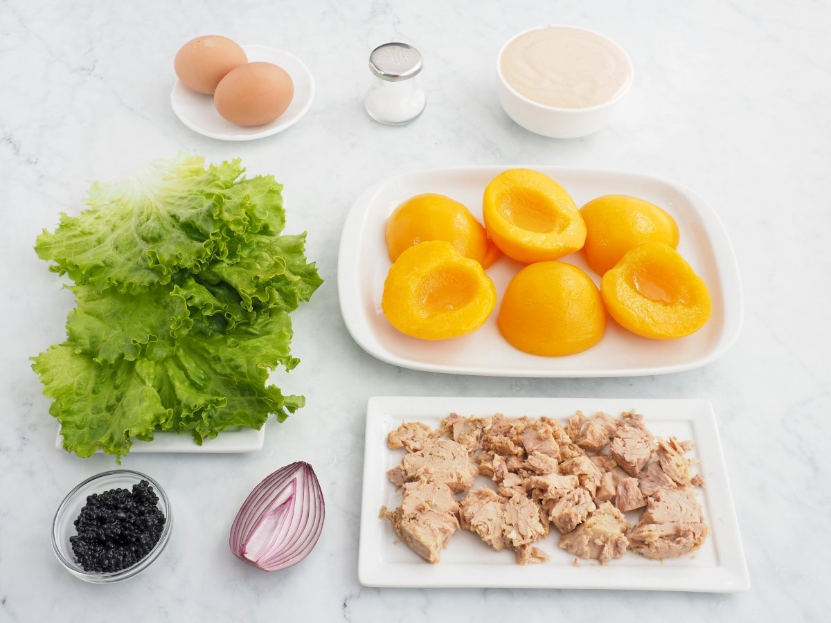 Ingredientes de los melocotones rellenos