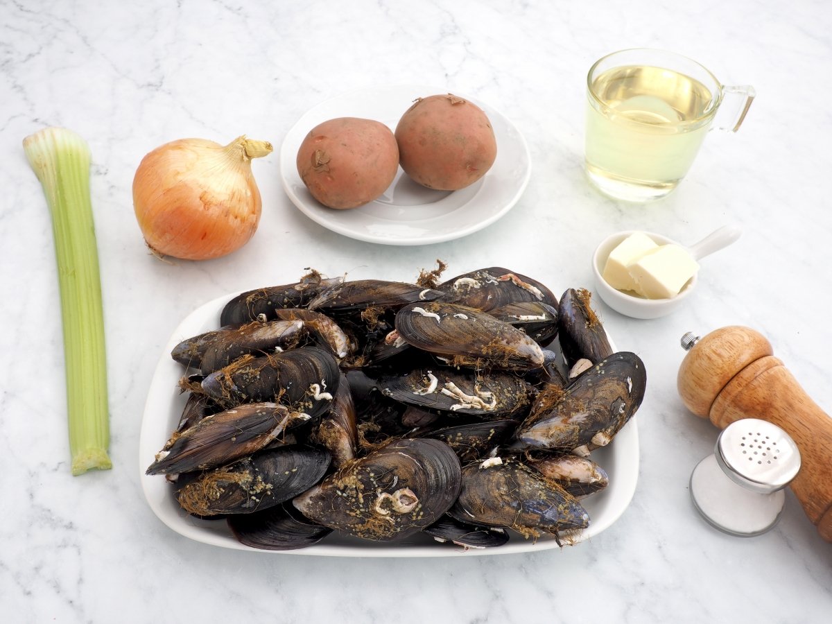 Ingredientes de los moules frites