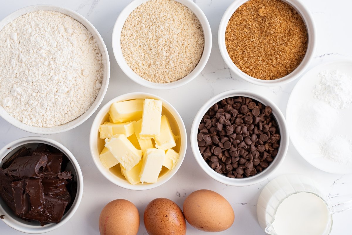 Ingredientes de los muffins de chocolate
