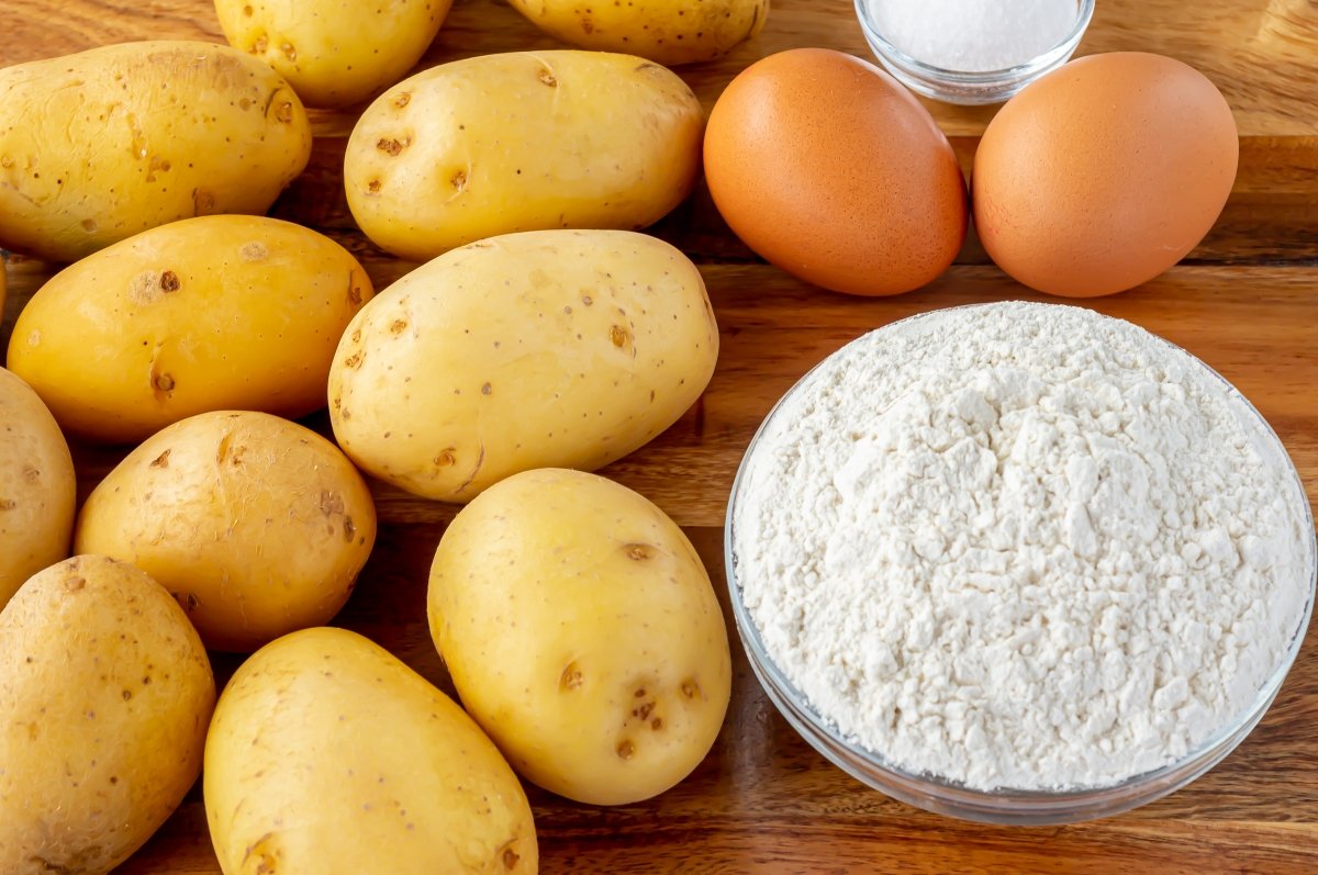 Ingredientes de los ñoquis o gnocchi de patata