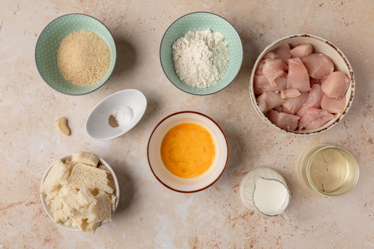 Ingredientes de los nuggets de pollo en Thermomix