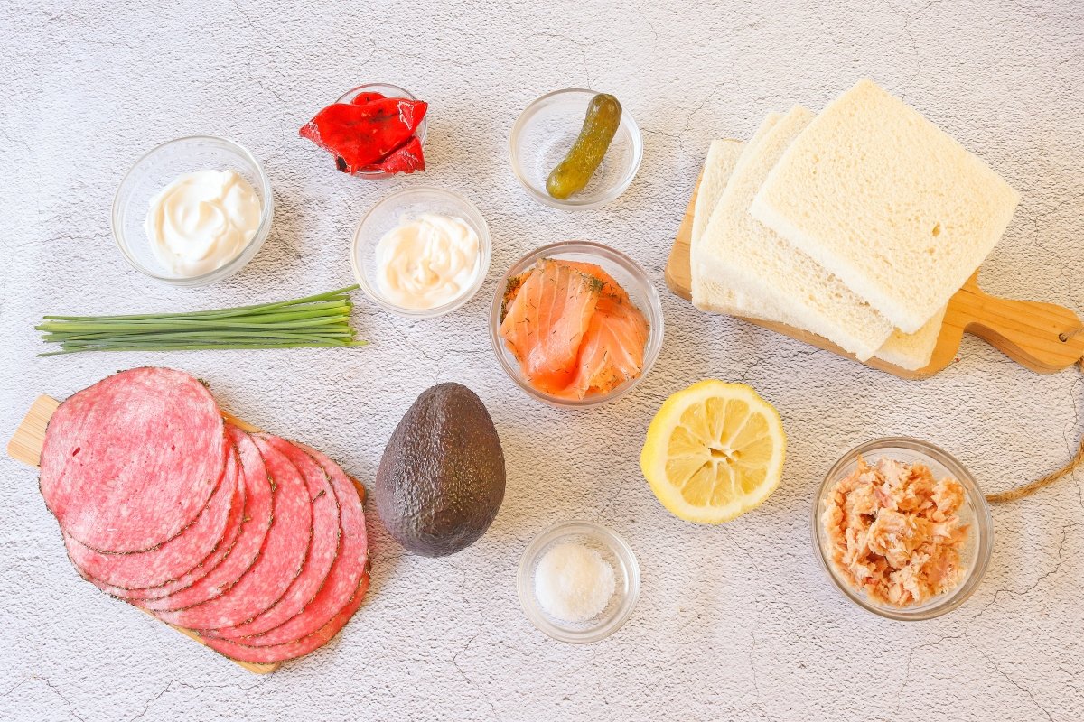 Ingredientes de los rollitos de pan de molde