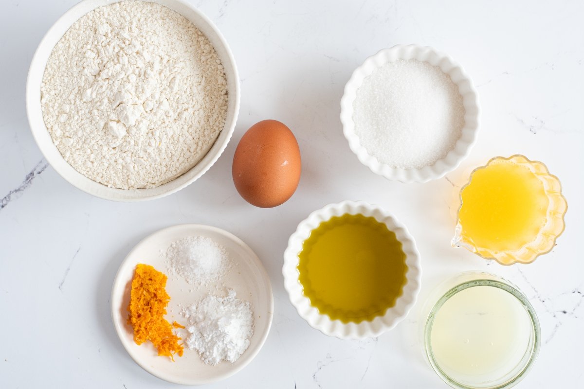 Ingredientes de los rollos de naranja