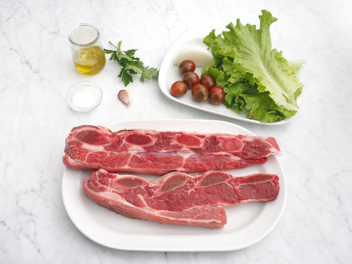 Ingredientes del asado de tira a la plancha