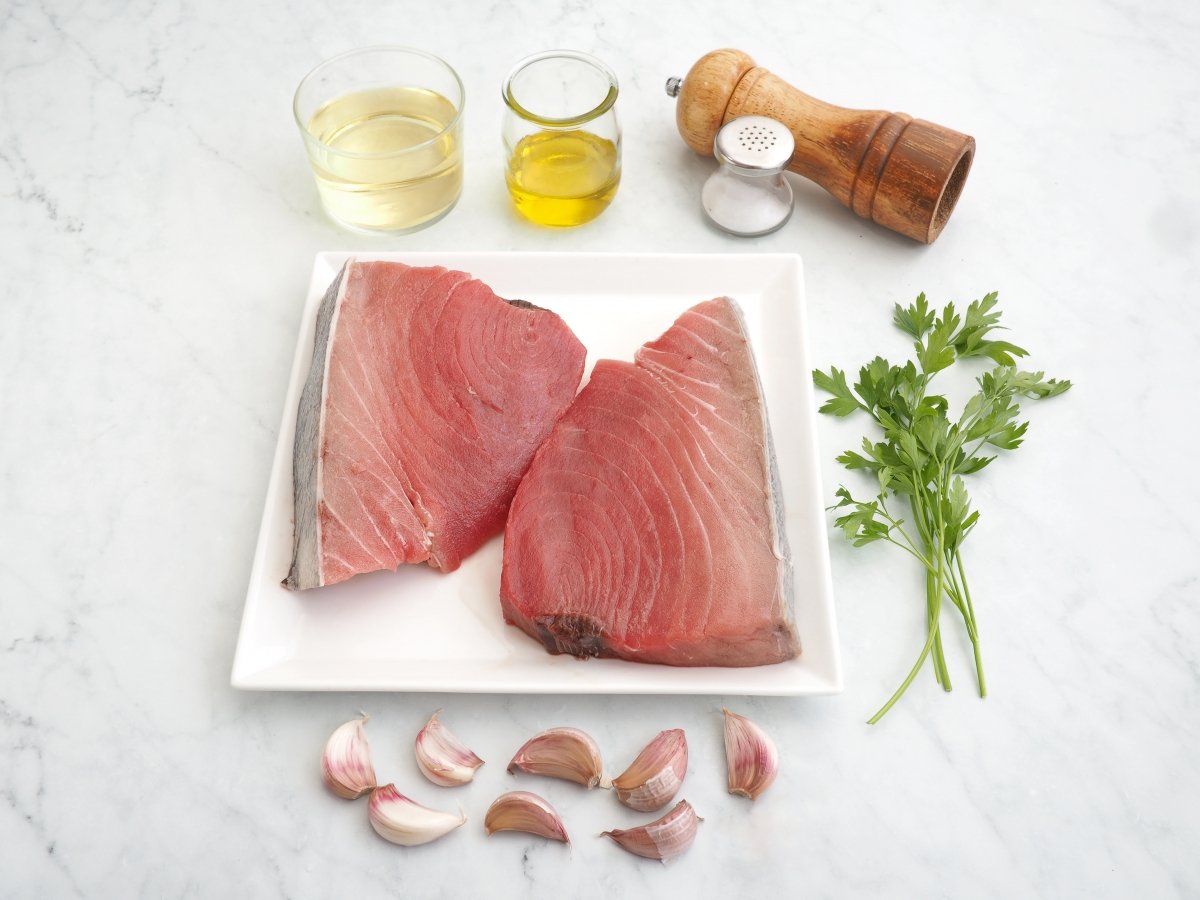 Ingredientes del atún al ajillo