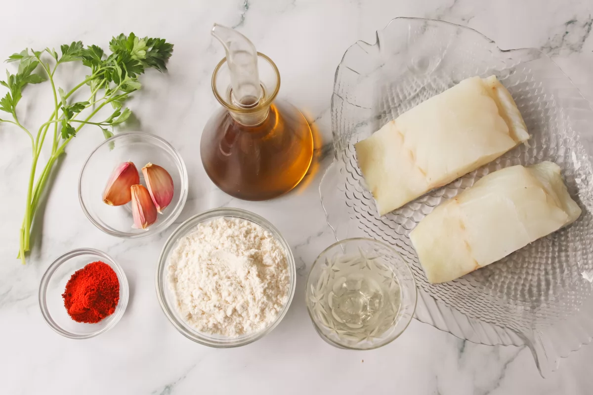 Ingredientes del bacalao a la llauna