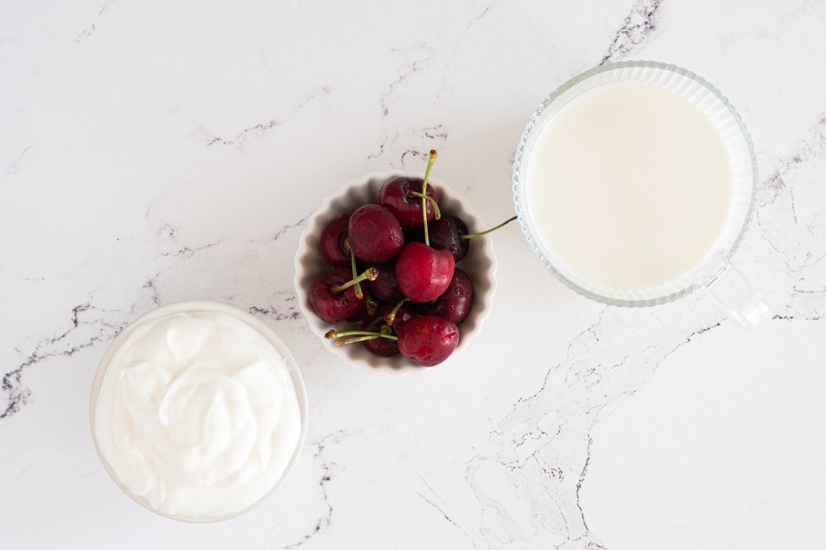 Ingredientes del batido de cerezas