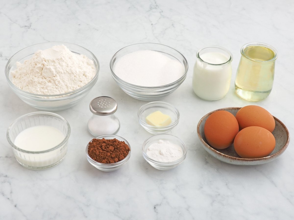 Ingredientes del bizcocho cebra