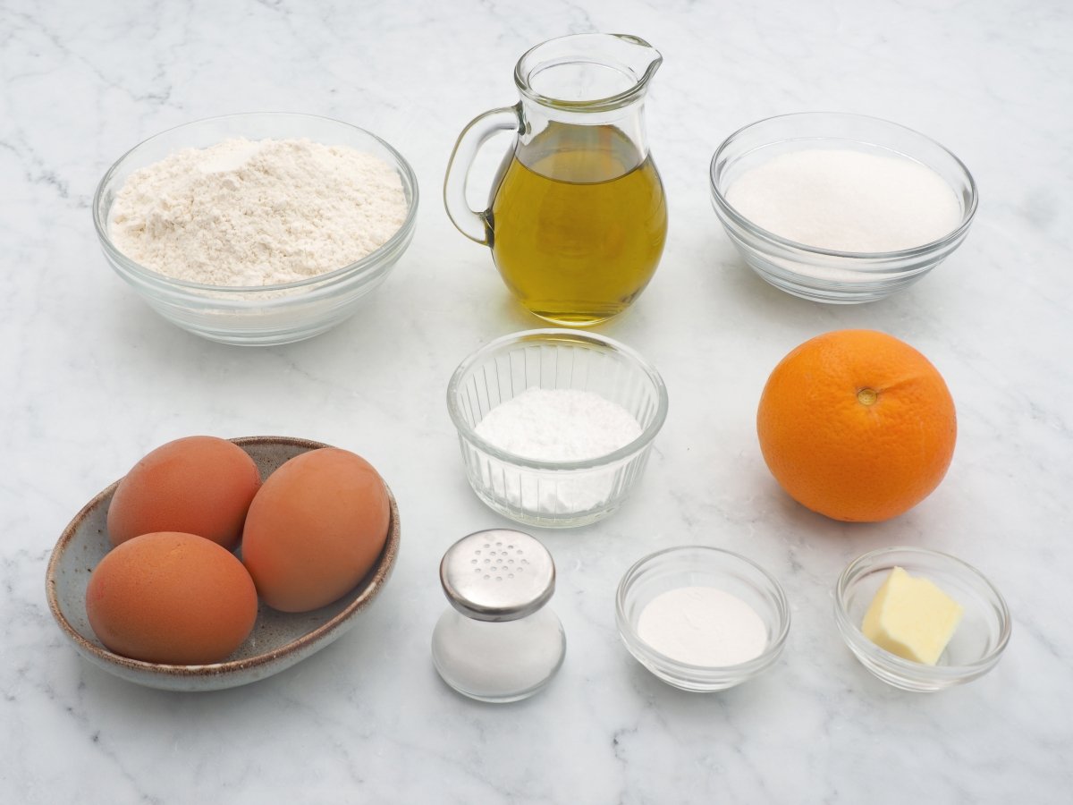 Ingredientes del bizcocho de aceite de oliva