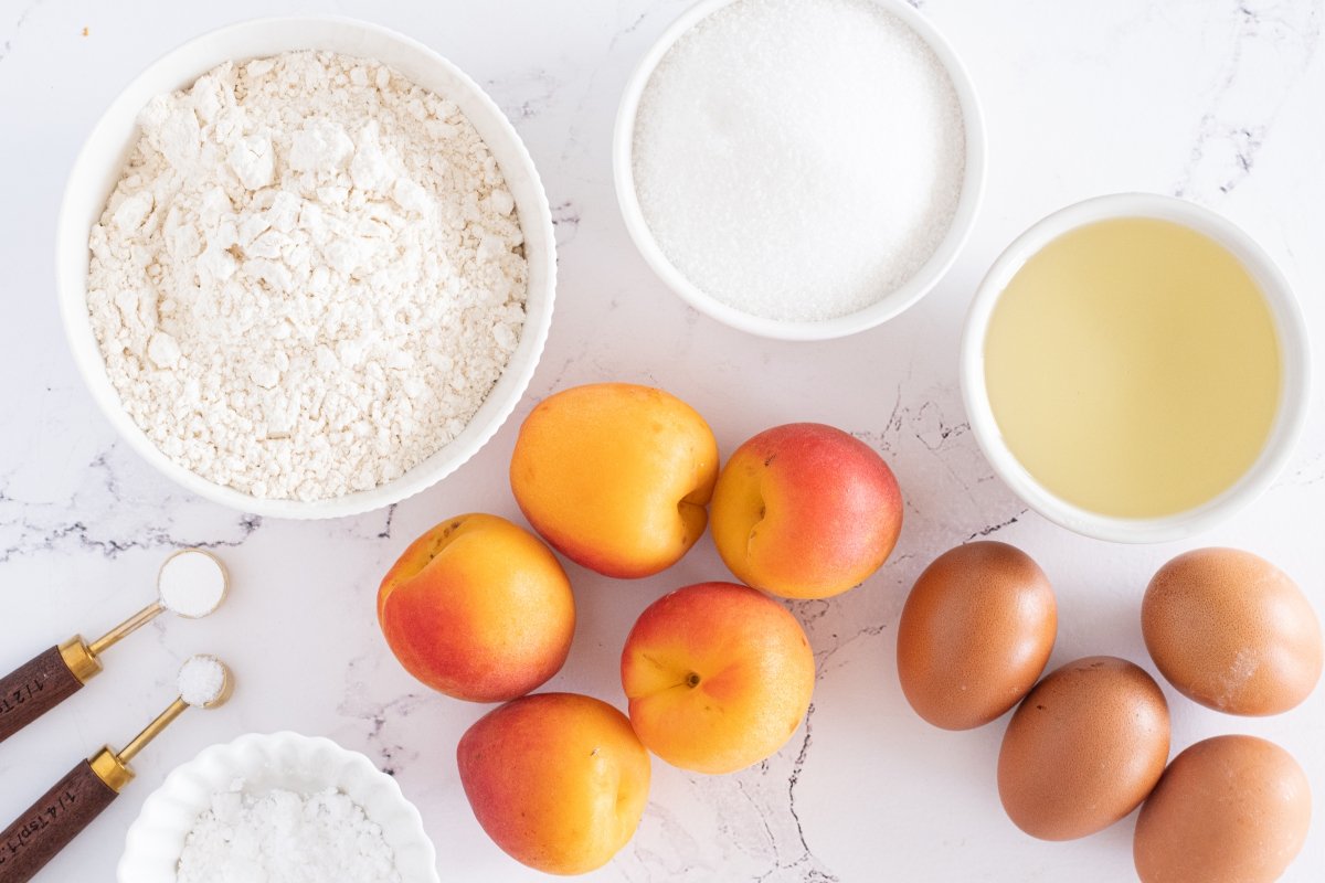 Ingredientes del bizcocho de albaricoques