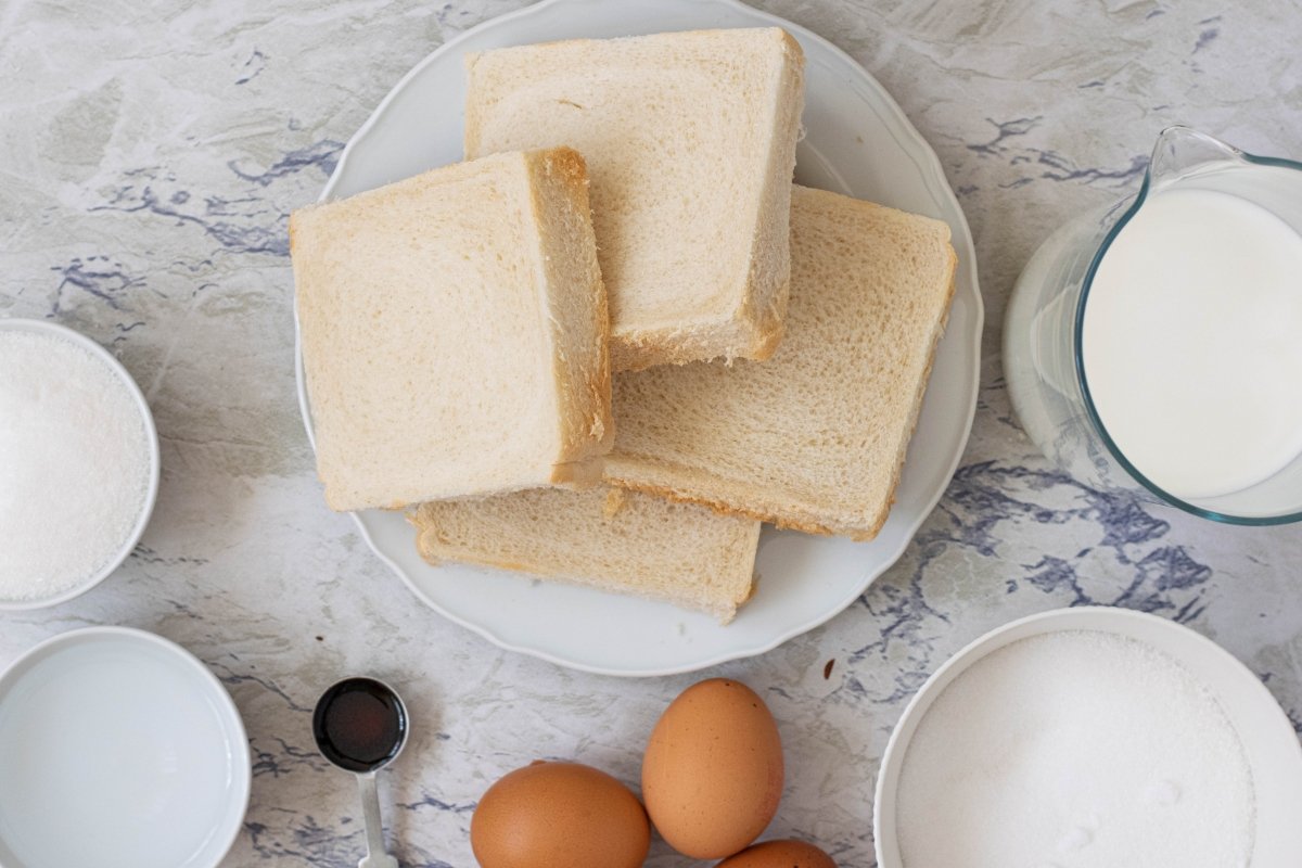 Ingredientes del budín de pan