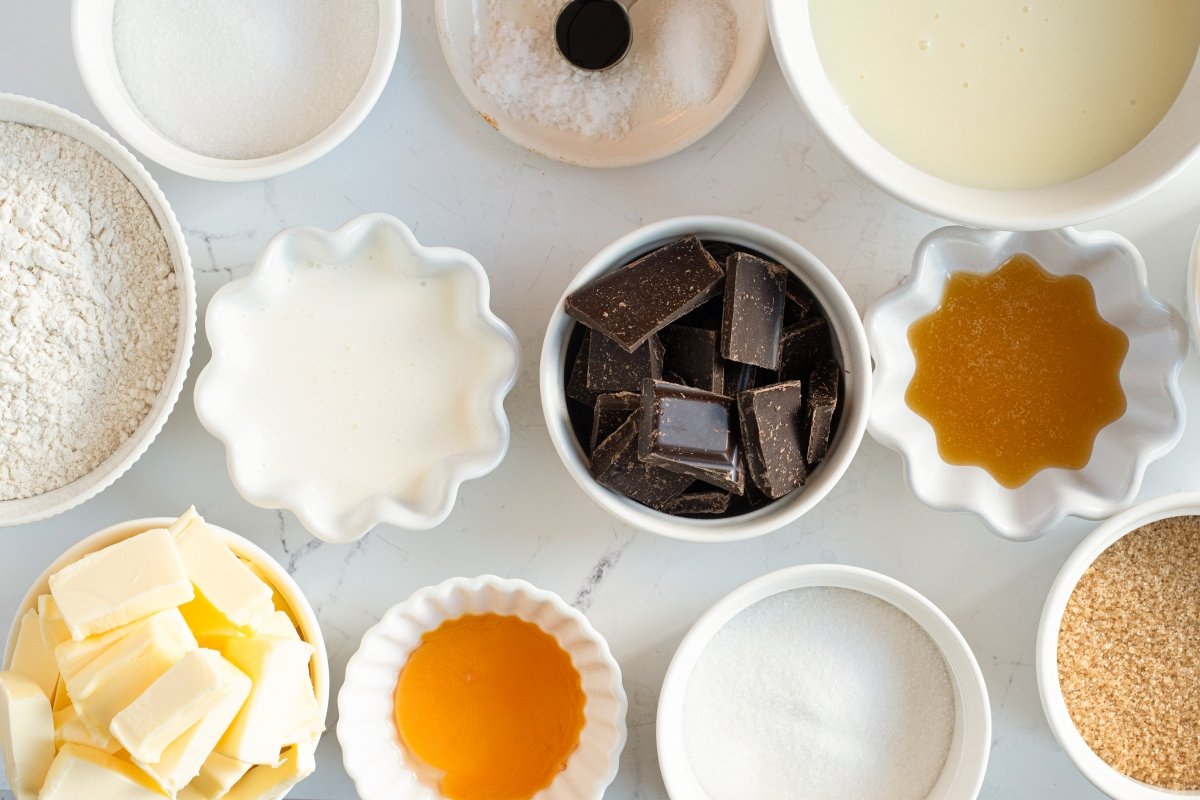 Ingredientes del caramel shortbread