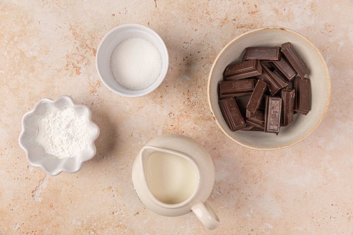 Ingredientes del chocolate a la taza en Thermomix