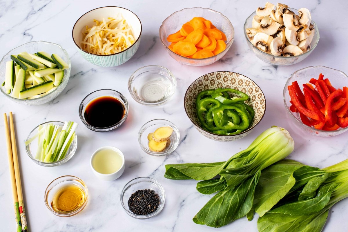 Ingredientes del chop suey de verduras