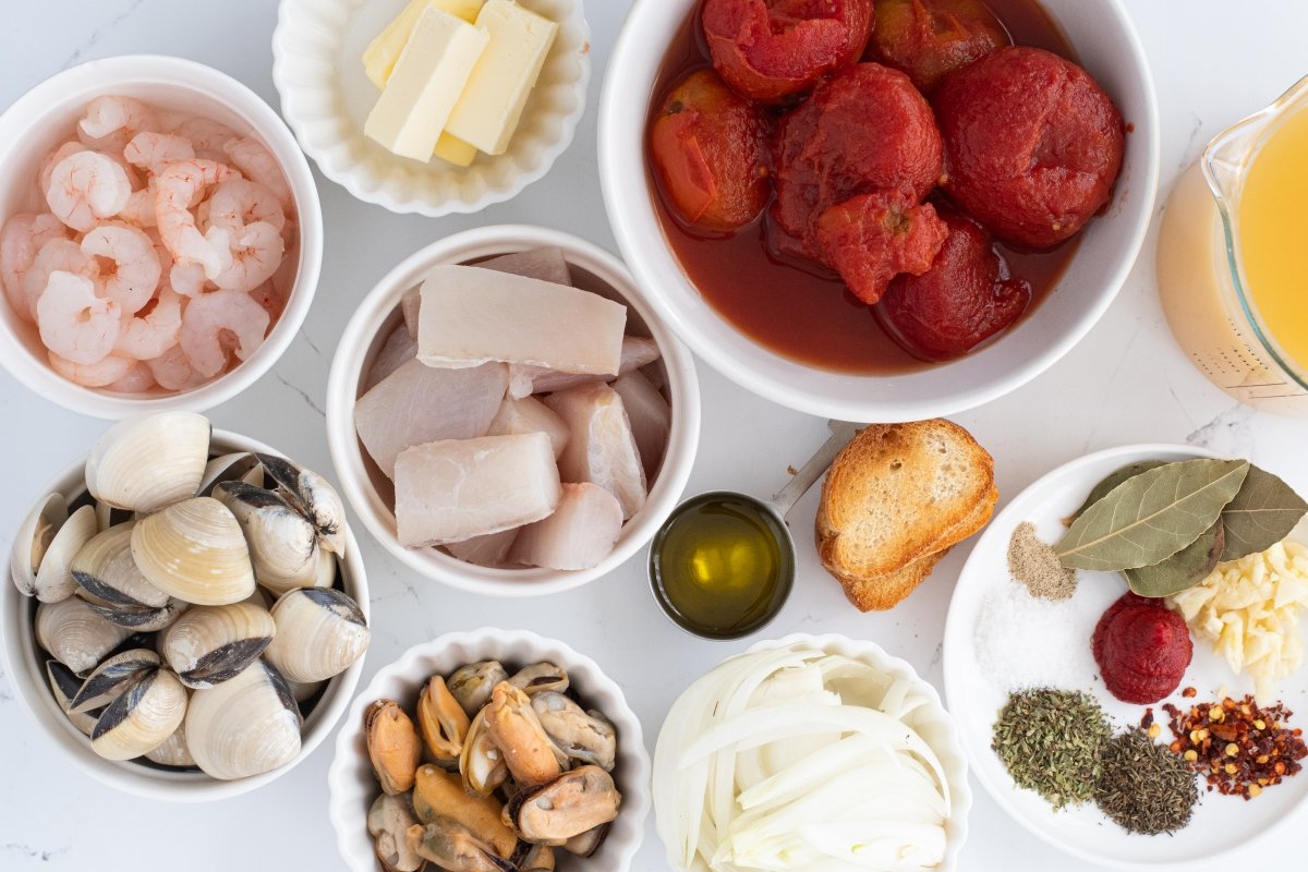 Ingredientes del cioppino