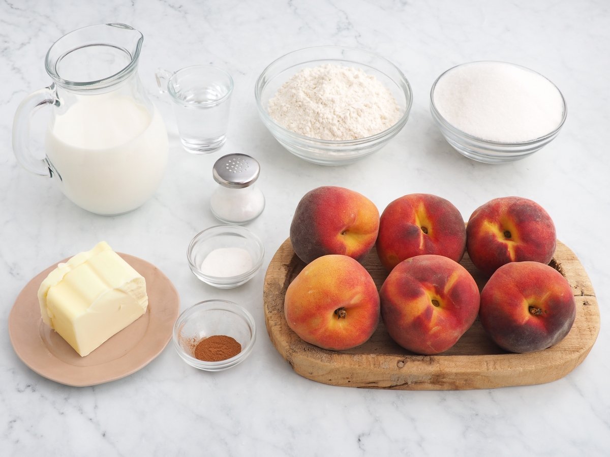 Ingredientes del cobbler de melocotón