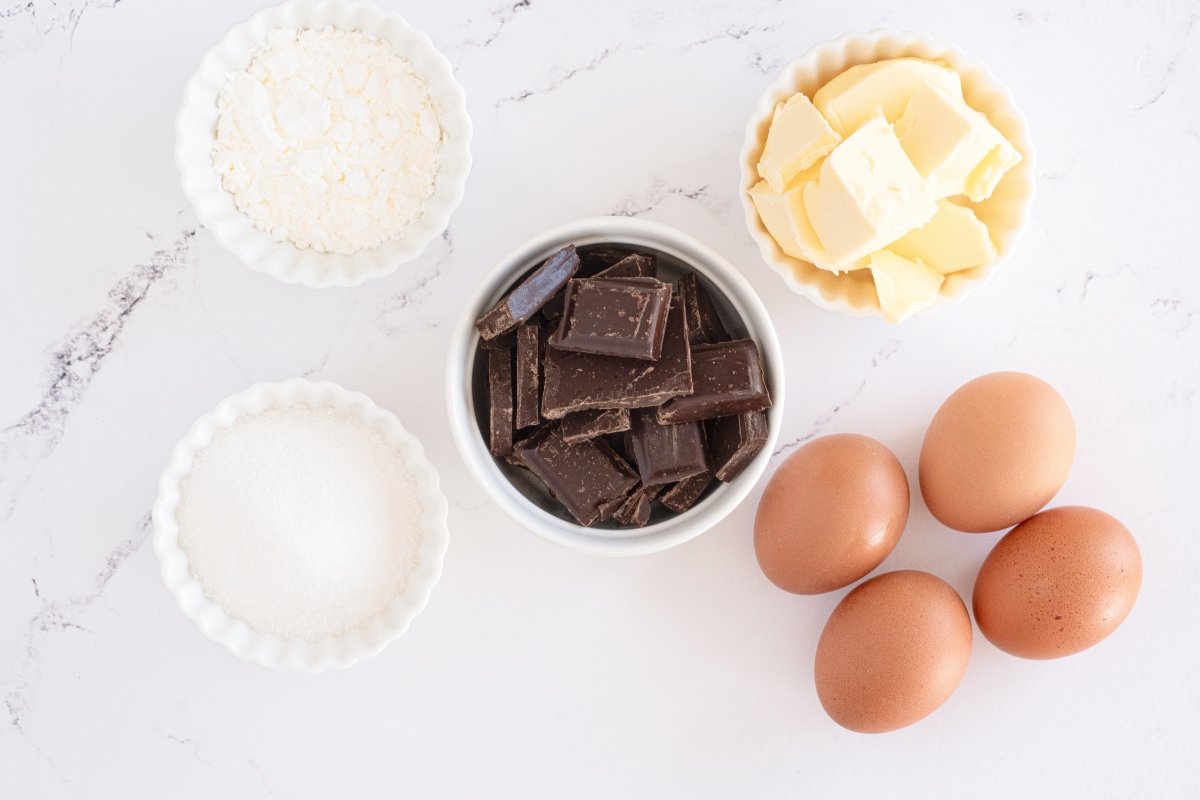 Ingredientes del coulant sin gluten