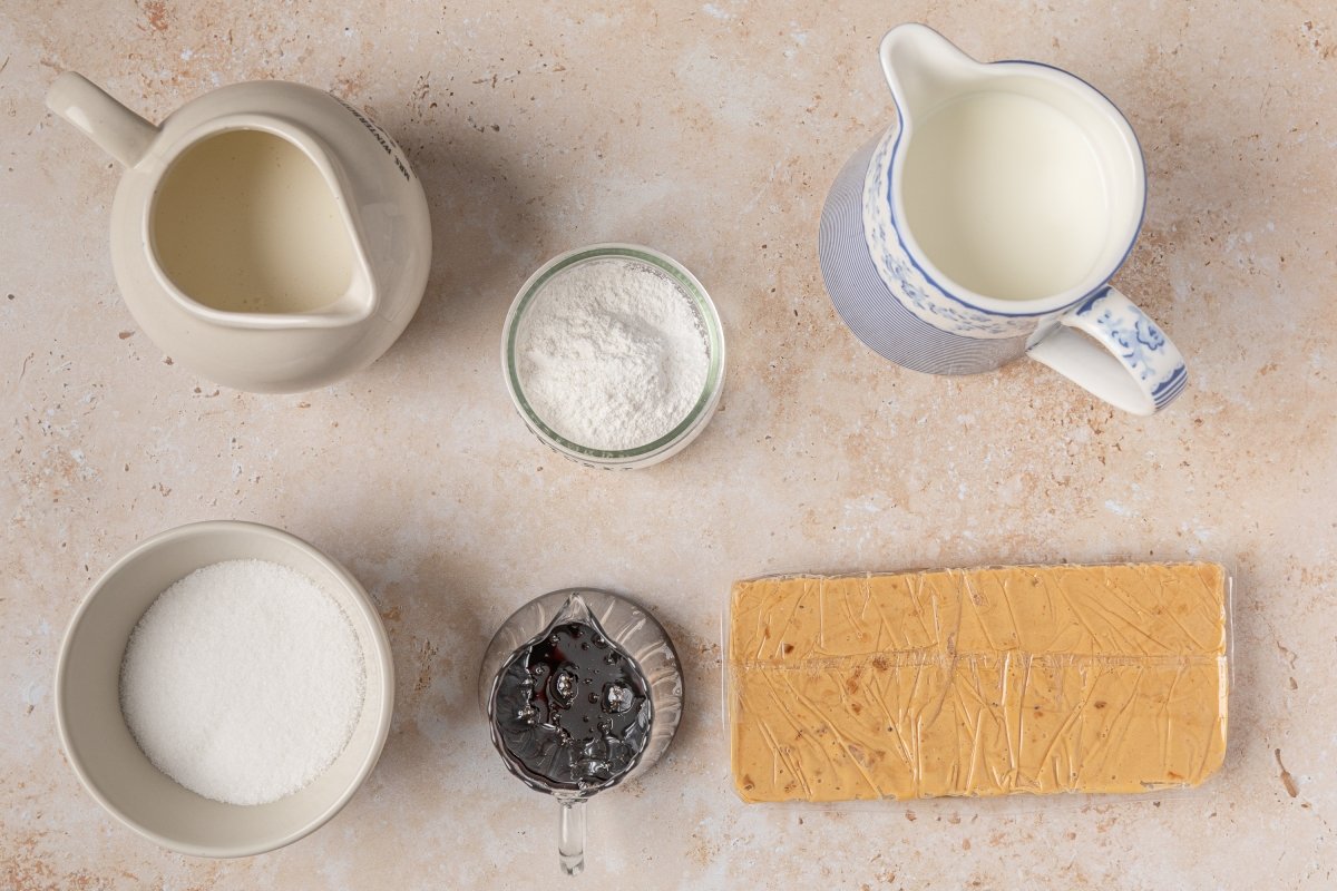 Ingredientes del flan de turrón en Thermomix