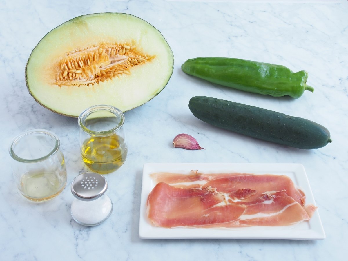 Ingredientes del gazpacho de melón