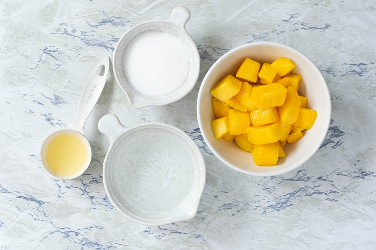 Ingredientes del granizado de mango